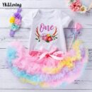 Chic Cherub onesie shirt with tulle skirt and headband - One
