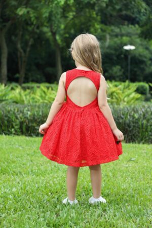 Red Princess Sleeveless lace dress