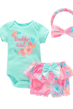 3-piece Daddy's Girl Onesie Romper with headband Summer outfit