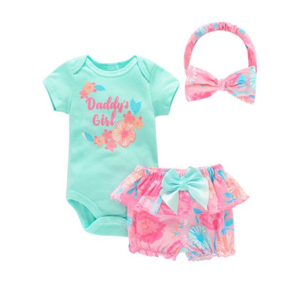 3-piece Daddy's Girl Onesie Romper with headband Summer outfit