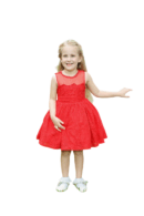 Red Princess Sleeveless lace dress