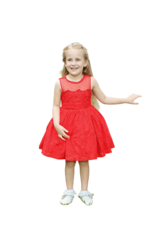 Red Princess Sleeveless lace dress