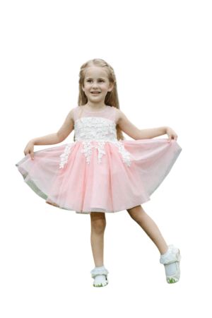 Peachy sleeveless chiffon princess short dress with lower cut back
