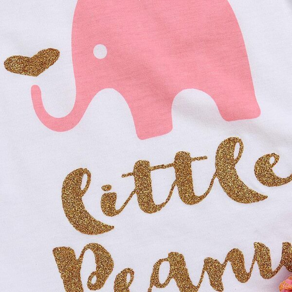 3-piece pink little peanut onesie, romper with headband summer outfit - Image 4