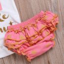 3-piece pink little peanut onesie, romper with headband summer outfit