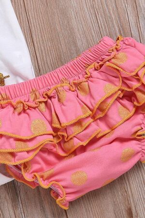 3-piece pink little peanut onesie, romper with headband summer outfit